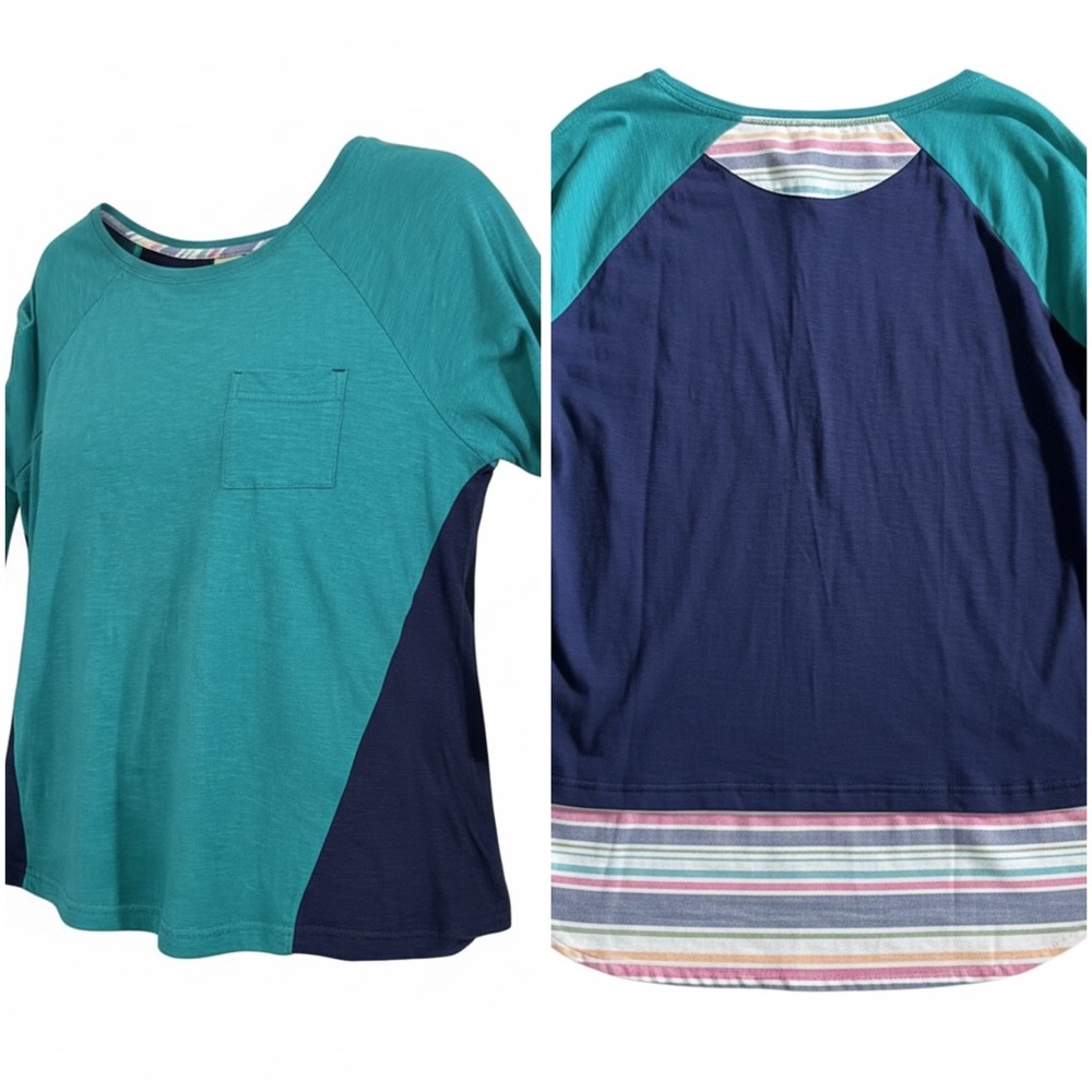 Caribbean Joe Cotton Blend Hi-Lo Tee  Size Petite XL